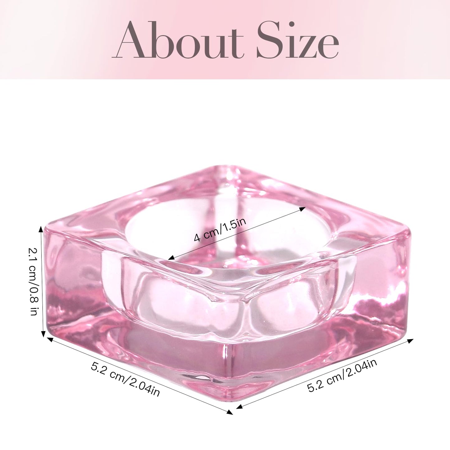 CHOCSTAY Tealight Candle Holder Set of 6, Pink Glass Candle Holder Heat-Resistant Square Holders for Wedding, Party, Home Décor