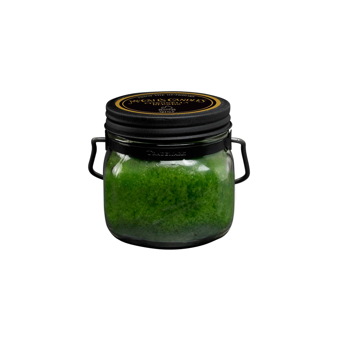McCall’s Candles | Mint Citronella | 16 oz Two-Wick Scented Candle | USA-Poured | Vintage Mason Jar with Carrying Handle | Outdoor Patio Candle with Cool Mint & Peppermint