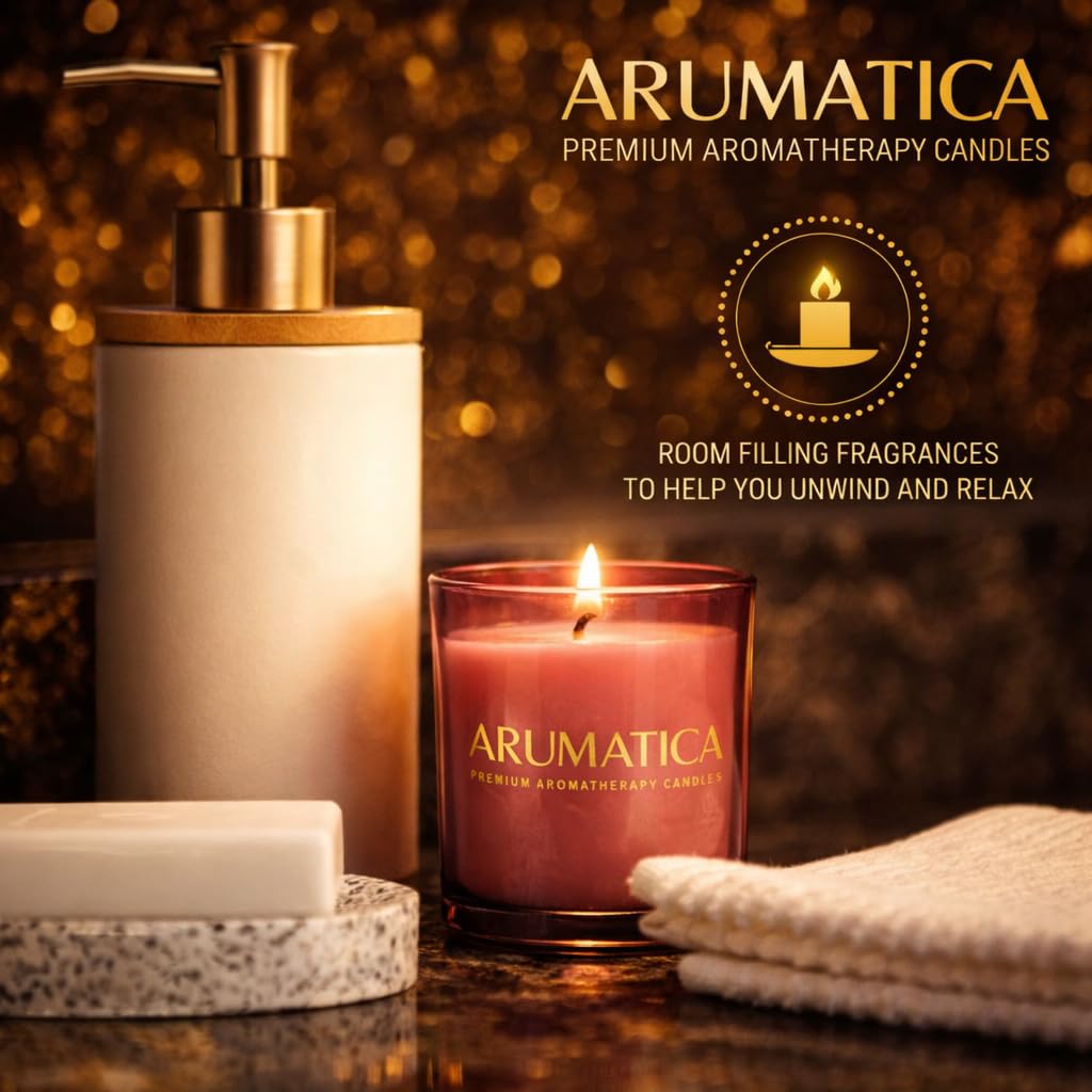 Premium Aromatherapy Candle Set | Stress Relief Soy Wax Candles with Relaxing Scents | Scented Candles for Home Yoga, Meditation & Spa | Luxury Candle Gift Set (4 Pack, 5oz Each) Total 20oz