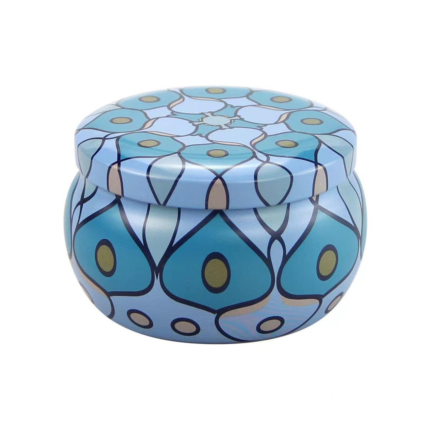 FWJUNHUYC Scented candle tin can drum metal packaging tinplate gift candy scented candle set tin box