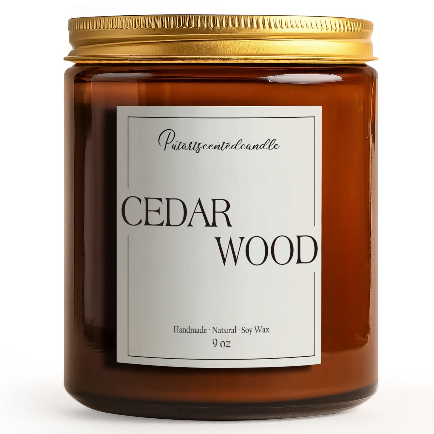 Putart Cedar Wood Candles for Home Scented, Natural Soy Aromatherapy Non Toxic Candles with Long Lasting Fragrance & Clean Burn, Luxury Jar Candle Gifts for Women, Men, Home Decoration 9oz