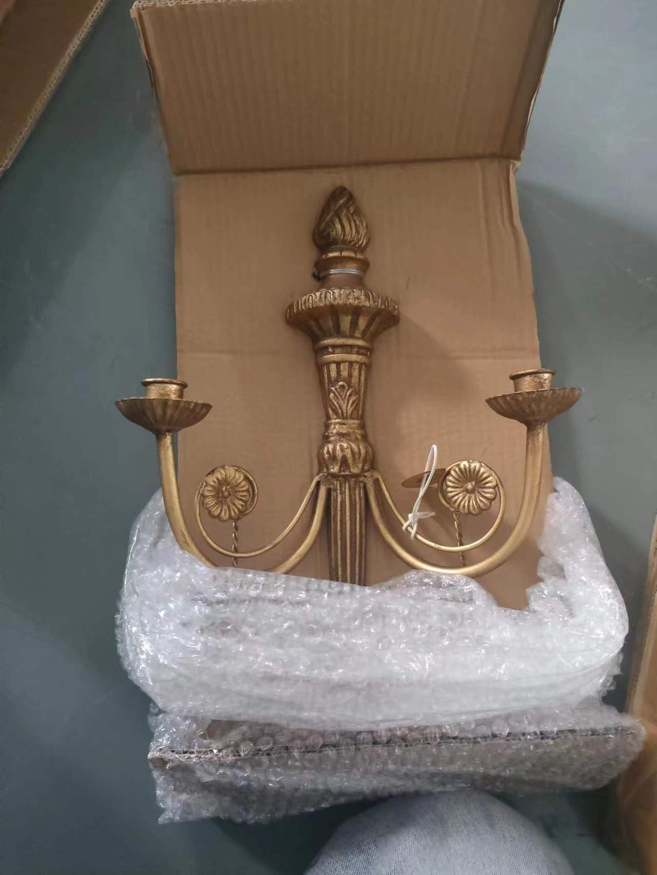 TerkCo Long Gold Wall Candle Sconces Wall Decor Set of 2,Iron Tassel Wall Mounted Candleholders, Home Wall Decoration for Living Room,Dining Room, Bedroom,Fireplace（No Candle）