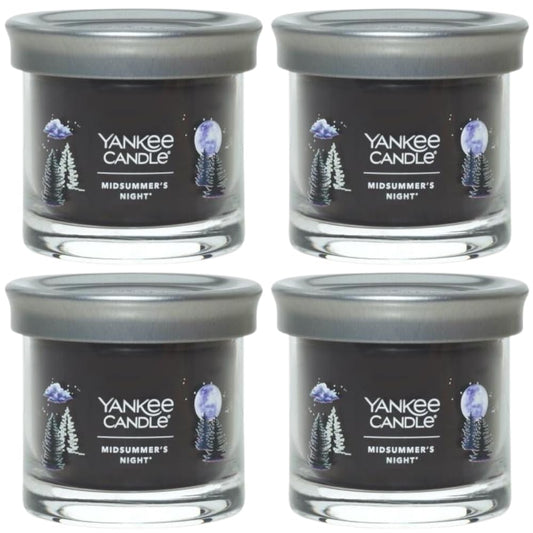 Yankee Candle Small Tumbler Scented Single Wick Jar Candle, Midsummer's Night, Over 20 Hours of Burn Time, 4.3 Ounce (Pack of 4)