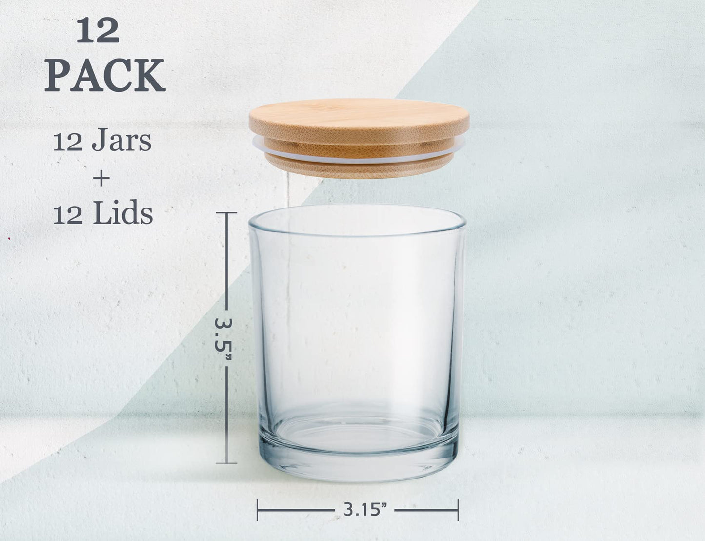 Aroparc Bulk Candle Jars with Lids, 12PCS 10oz DIY Container Tumbler Jar for Candle Making Supplies - Clear Dishwasher Safe
