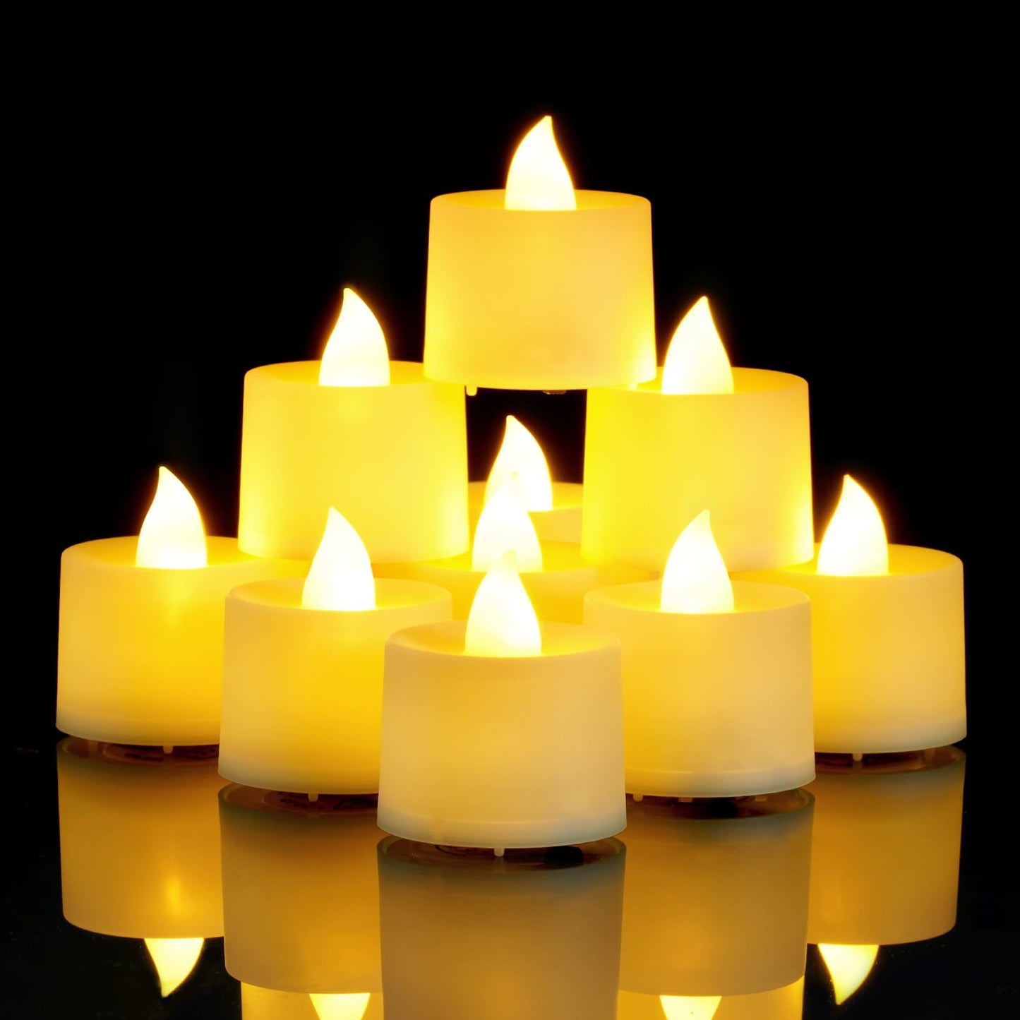 Amagic 150 Pack LED Tea lights, Flameless Votive Candles, Lasting Electric Fake Small Candles, Battery Operated Tealights Candles for Halloween, Christmas, Home Decor, Wedding, Party, Festival (Ivory)