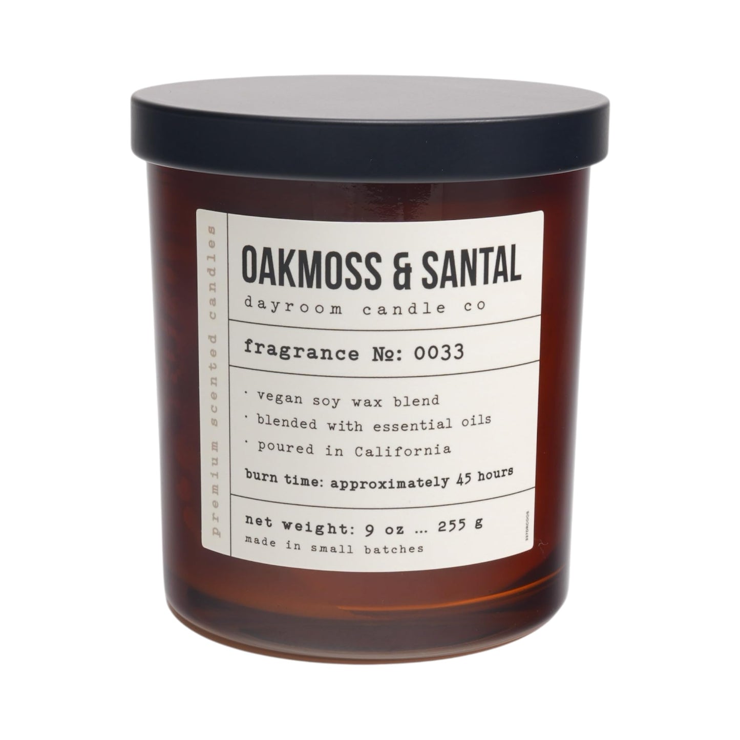 LEOBEN CO – Oakmoss & Santal Scented Candle – 9oz, Dayroom Collection Design – 50 hr Burn time – Poured in California Using Vegan Soy Wax and Essential Oils – Made in Small Batches