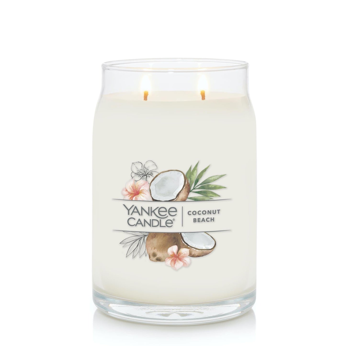 Yankee Candle Coconut Beach Scented Signature 20oz Large Jar 2-Wick Candle Over 60 Hours of Burn Time