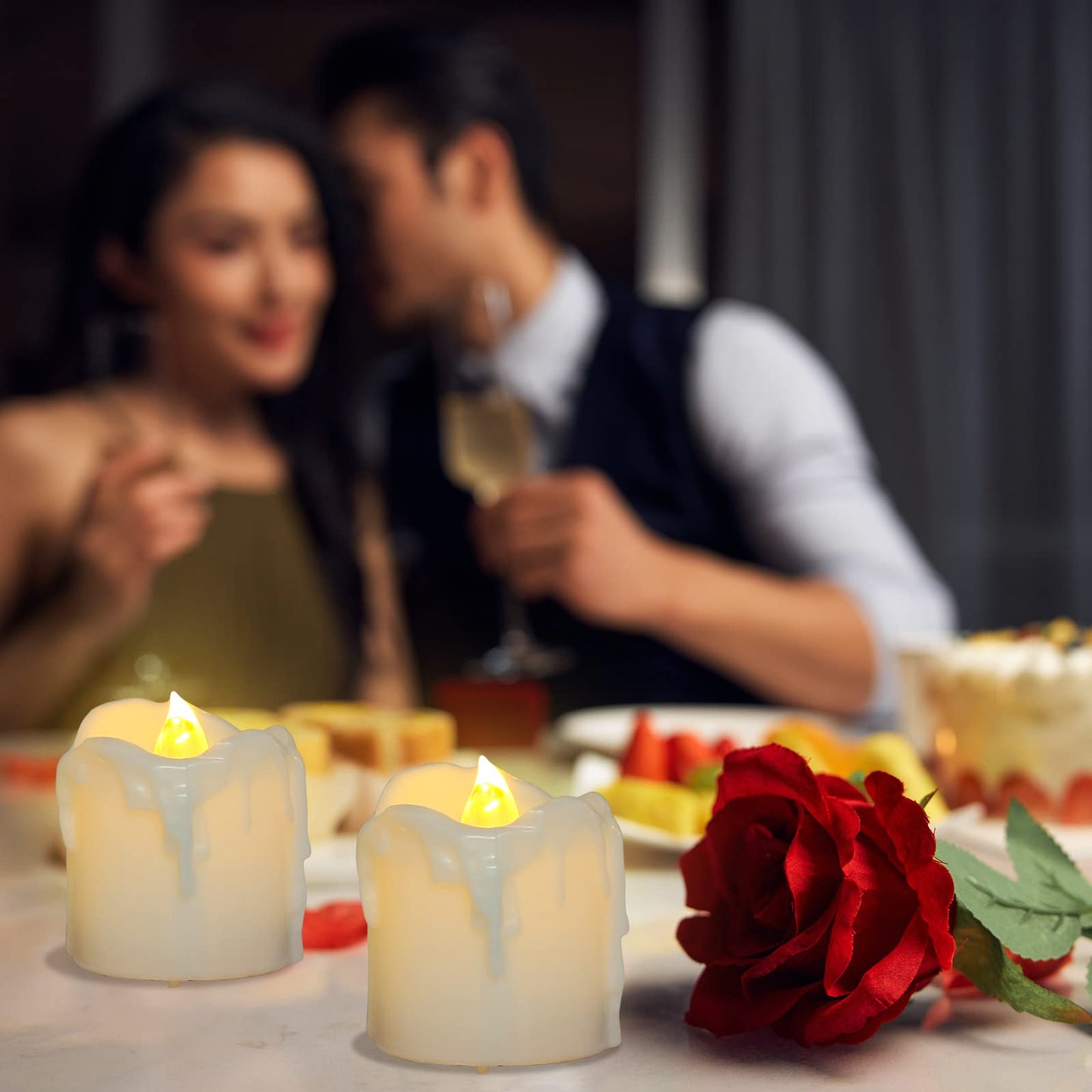 PChero 1.57" x 1.69" Battery Operated Tea Lights with Timer, 12pcs Warm White LED Timed Flameless Candles Flickering, 6Hours On Per 24Hours Cycle, Ideal for Thanksgiving Christmas Wedding Home Decor