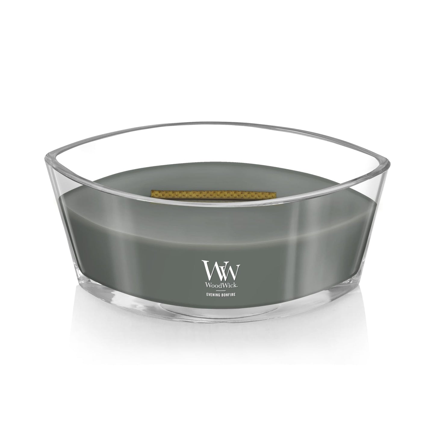 WoodWick Evening Bonfire Holiday Candle Gifts for Women and Men, 16 oz Ellipse Candle with Crackling Wick