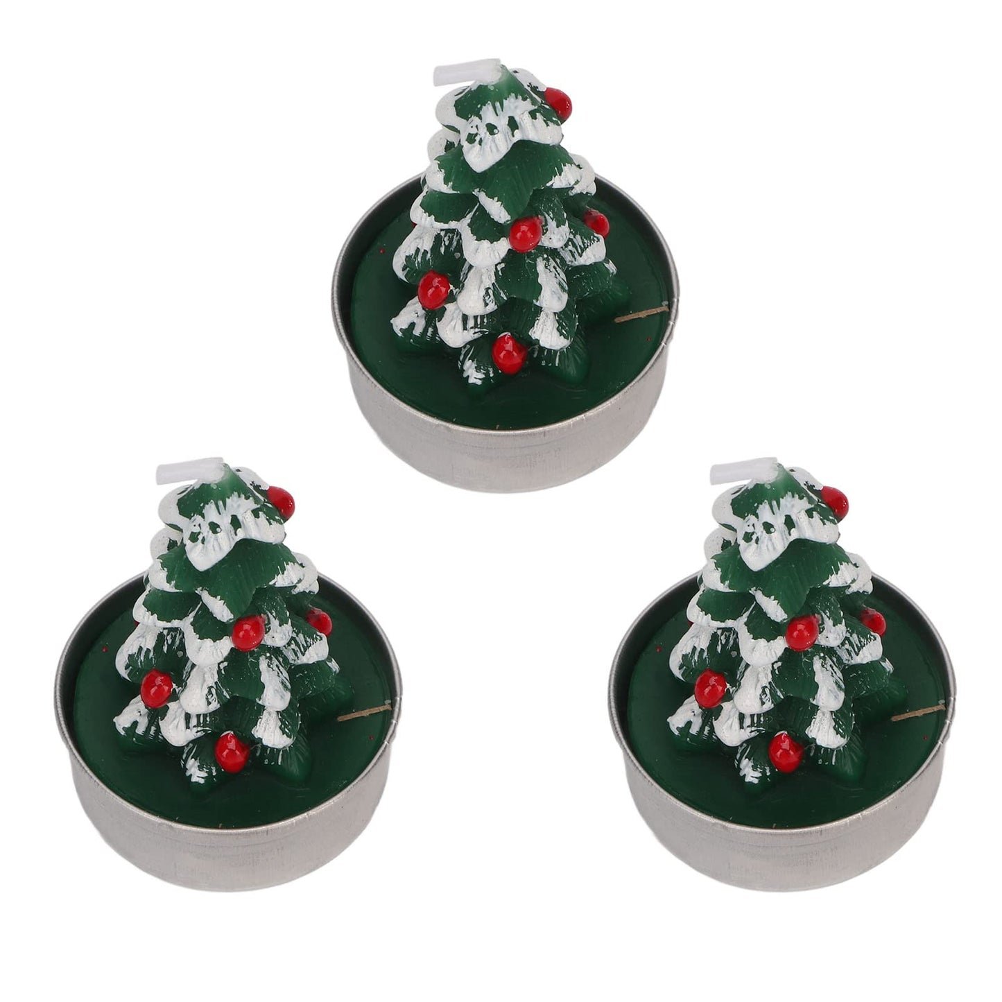 Rcniso Christmas Tree Candle Delicate Paraffin Tea Candle Holder Candles Long Lasting 3 Pieces for Bachelor Parties