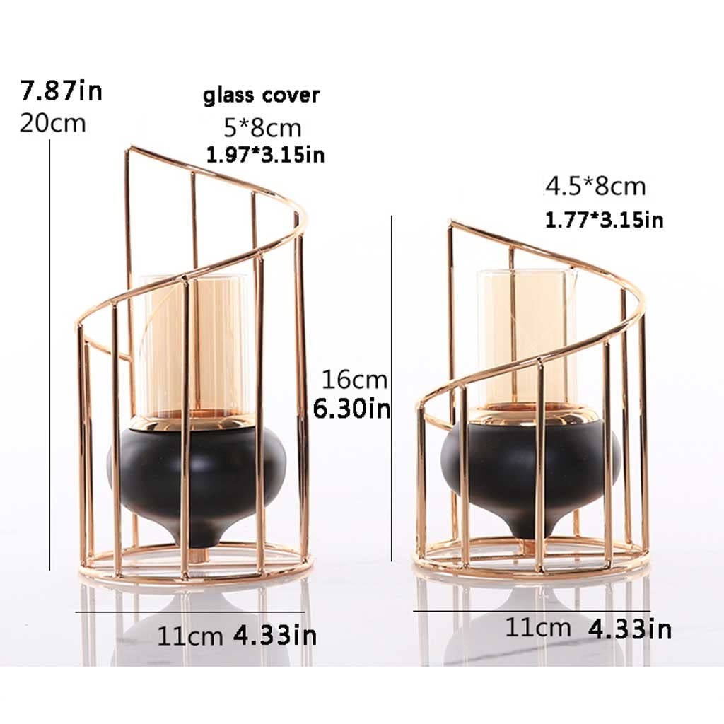 Candlestick Holders Gold Metal Candle Holder European Geometric Candlestick Romantic Candle Cup Living Room Home Decoration Wedding Centerpiece Decorative Candle Holders (Size : A)