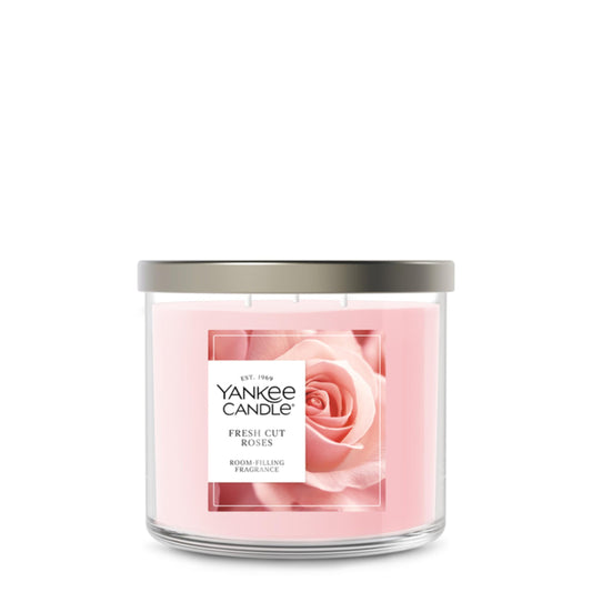 Yankee Candle Fresh Cut Roses, Scented Candle, 14.5oz 3-Wick Candle Jar with up to 40 Hours Burn Time