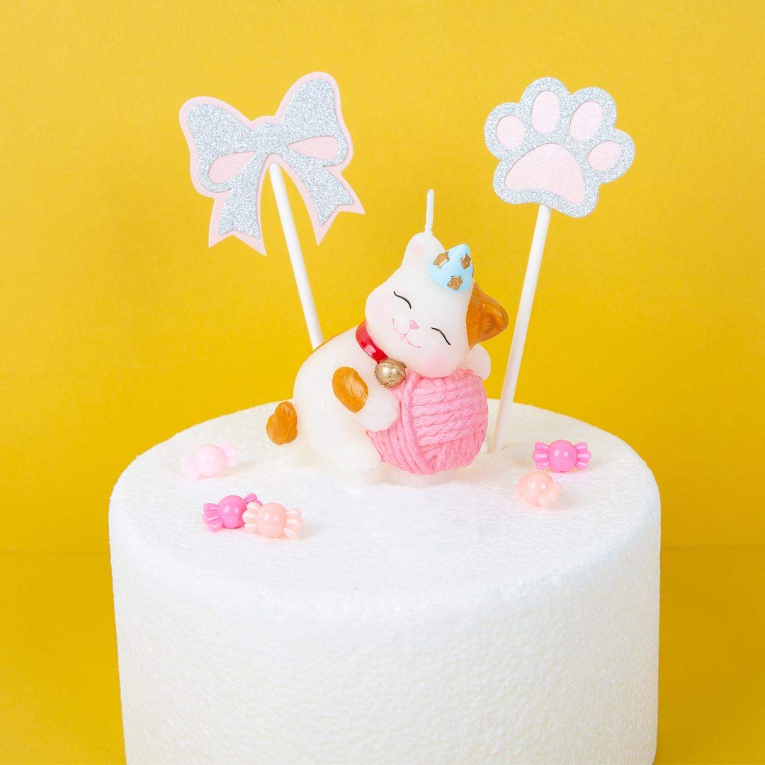 Cute Cat Birthday Candles Cake Topper Animal Candles for Birthday Festive Party Supplies and Wedding Favor (Cat)