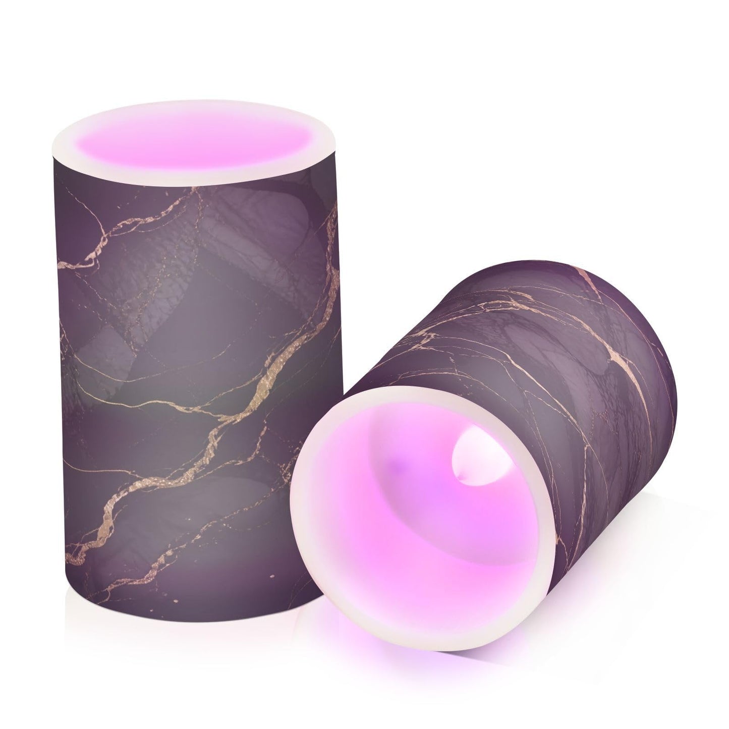 KGLDSNM Black Gold Marble LED Flameless Flickering Candle with Remote Timer Battery Operated for Indoor Outdoor Party Holiday Home Decor 2 Pack