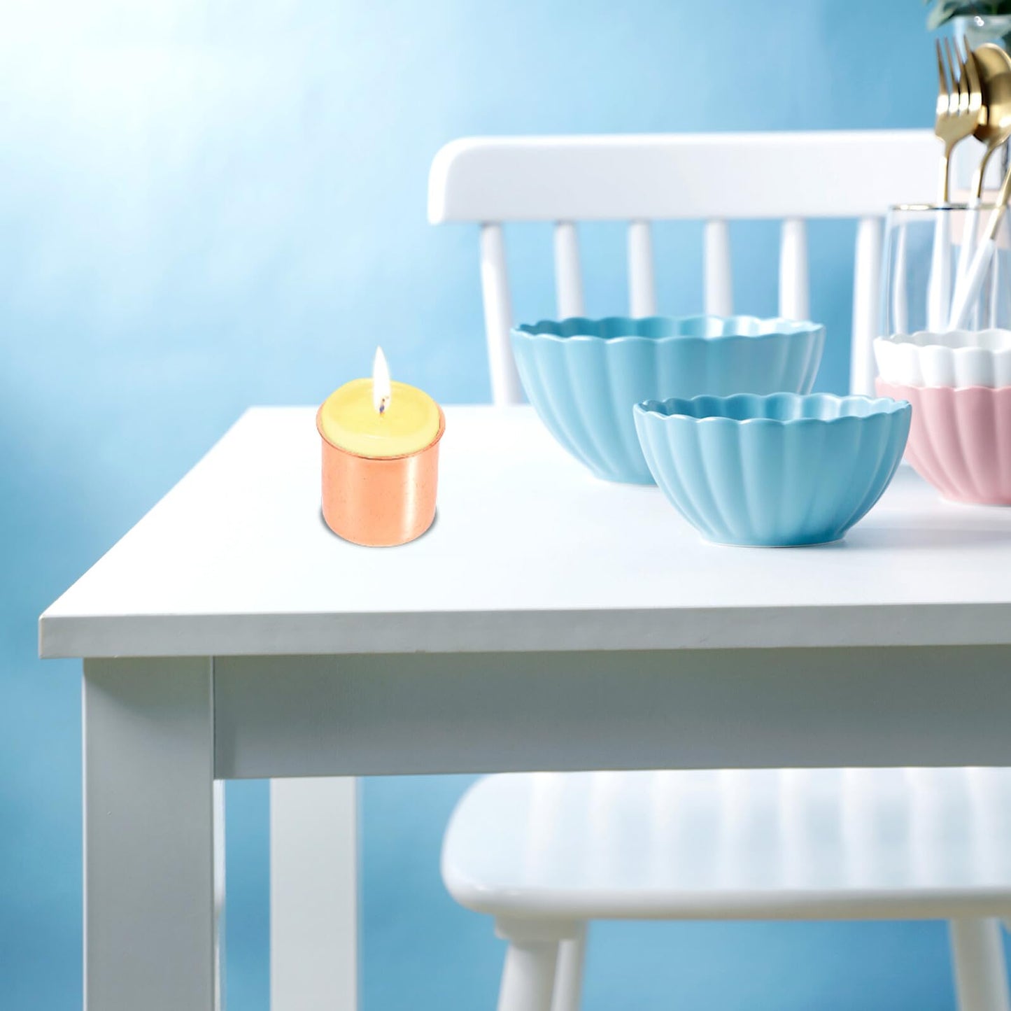 SUPVOX 10pcs Mini Metal Candle Holders Set Electroplated Candle Cups for Party Decor and Dinner Table Centerpiece for Romantic Home Decoration