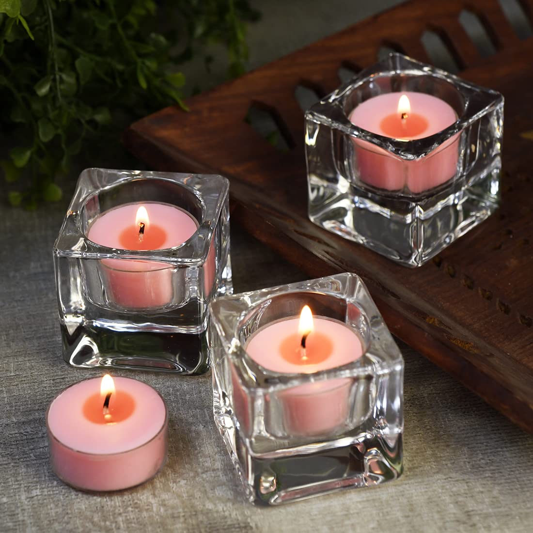 Aile Craft Lavender Scented Tealight Candles, 10pcs Natural Soy Smokeless Tea Lights Candle for Christmas Day, Home Decor, Dinner, Weddings, Party - (Round, Purple)