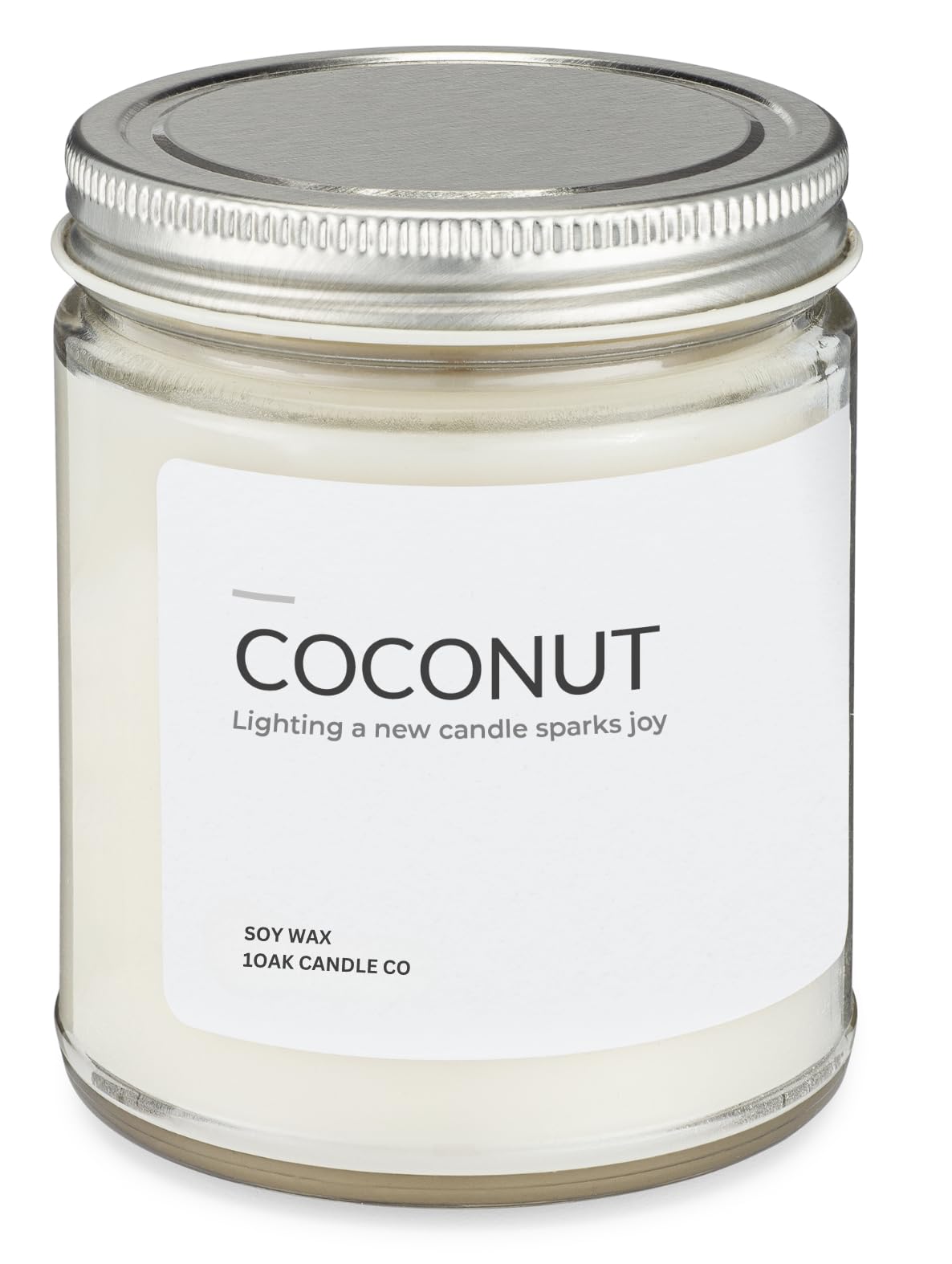 1OAK Coconut Candle - Soy Wax Scented Candles (Coconut) - Soy Candles for Home Scented - Long Burning Premium - Hand-Poured (7oz.)