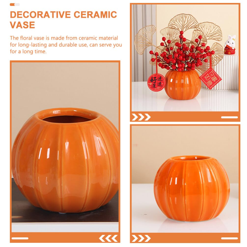 Ceramic Pumpkin Pumpkin Ceramic Candle Holder Halloween Candy Bucket Hydroponic Vase Votive Tealight Candlestick Cup for Weddings Fireplace Coffee Table Mantle Decor