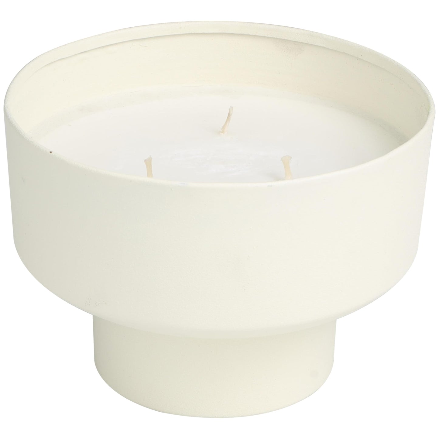 Deco 79 Metal Decorative Candle Cozy Cashmere Scented Matte 50 oz 3 Wick Aromatherapy Candle with White Wax, Wax Aromatherapy Candle 7" x 7" x 5", White