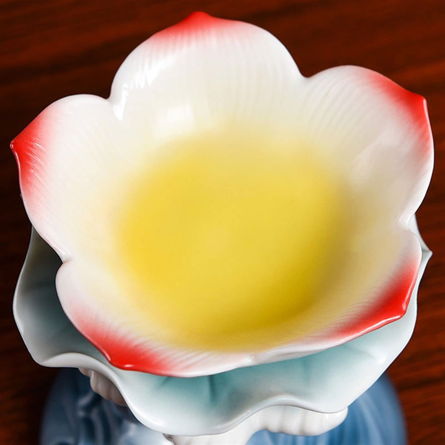 YUHUAWF Candle Holderss Ceramic Lotus Wave Candlestick Table Decoration Decorative Candlestick