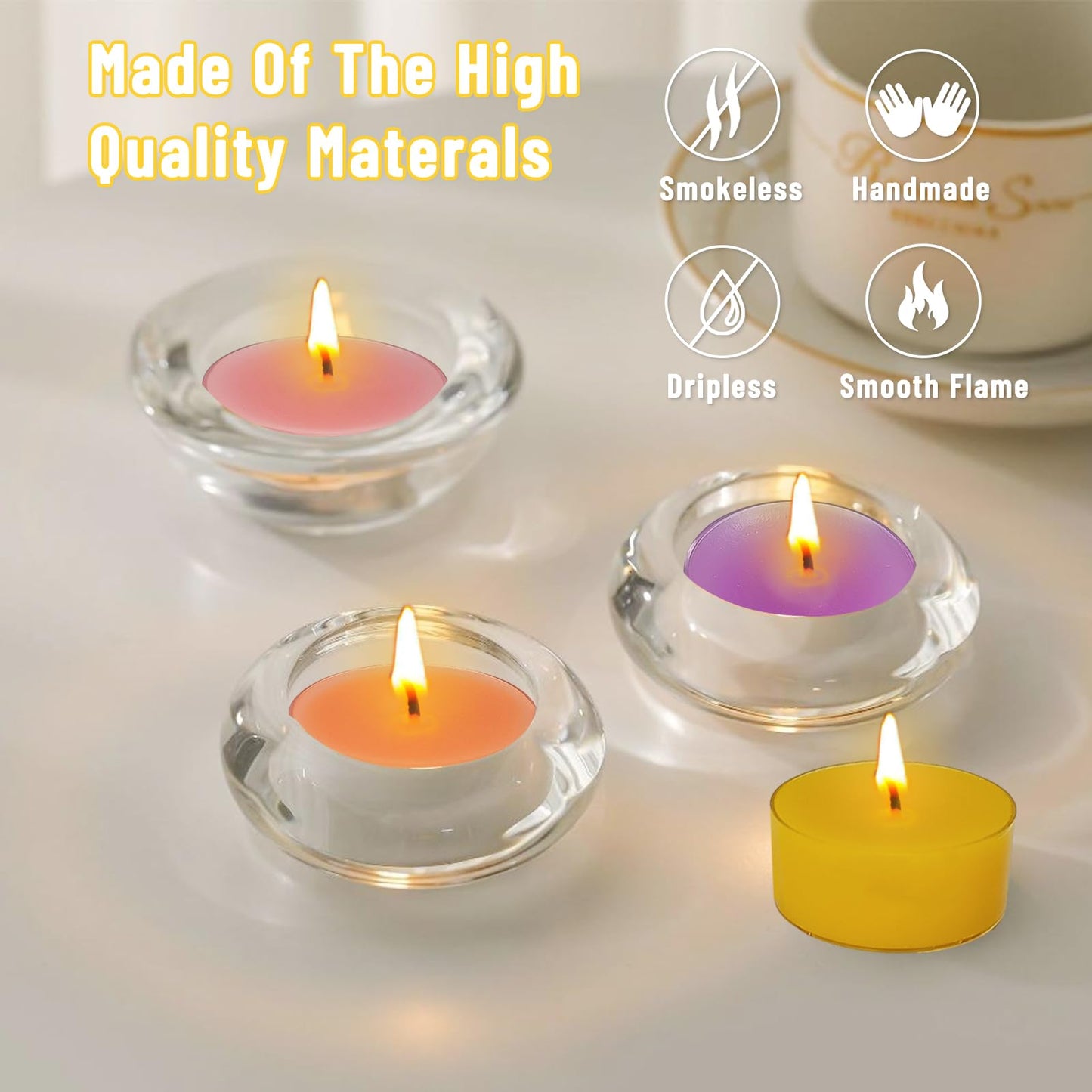 Scented Tea Candles 12 Pack Dark Color Tea Light Candles 4 Hour Clean Burning for Romantic Dinners Meditation Rooms Spa Nights Relaxation