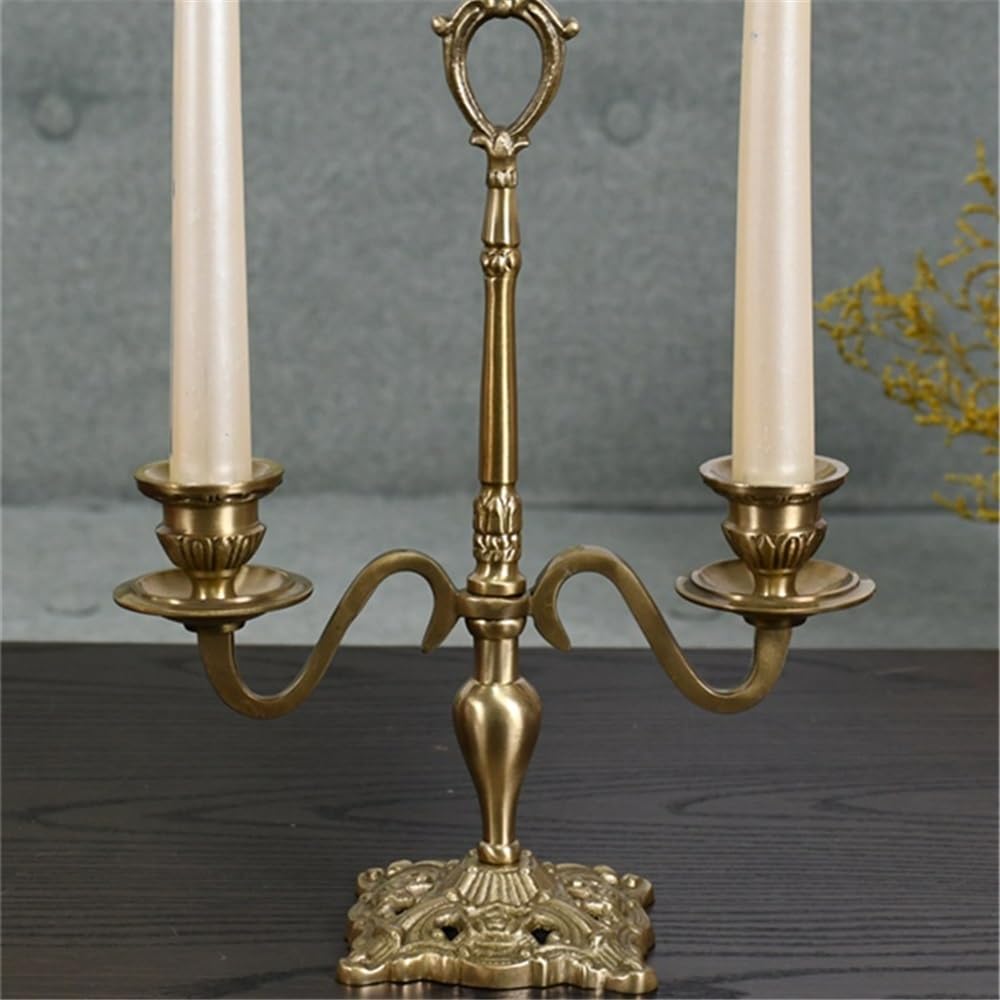 Candle Holders European Brass Double Head Candle Holder, Luxury Table Decoration, Candle Holder, Ornaments for Living Room Decorative Candle Holder