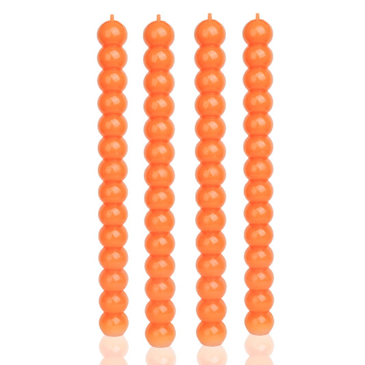 MAITREYA Orange Spiral Taper Candles-Set of 4 for Decoration Weddings Party Church-Unscented Dripless Candles,10inch(Orange-D)