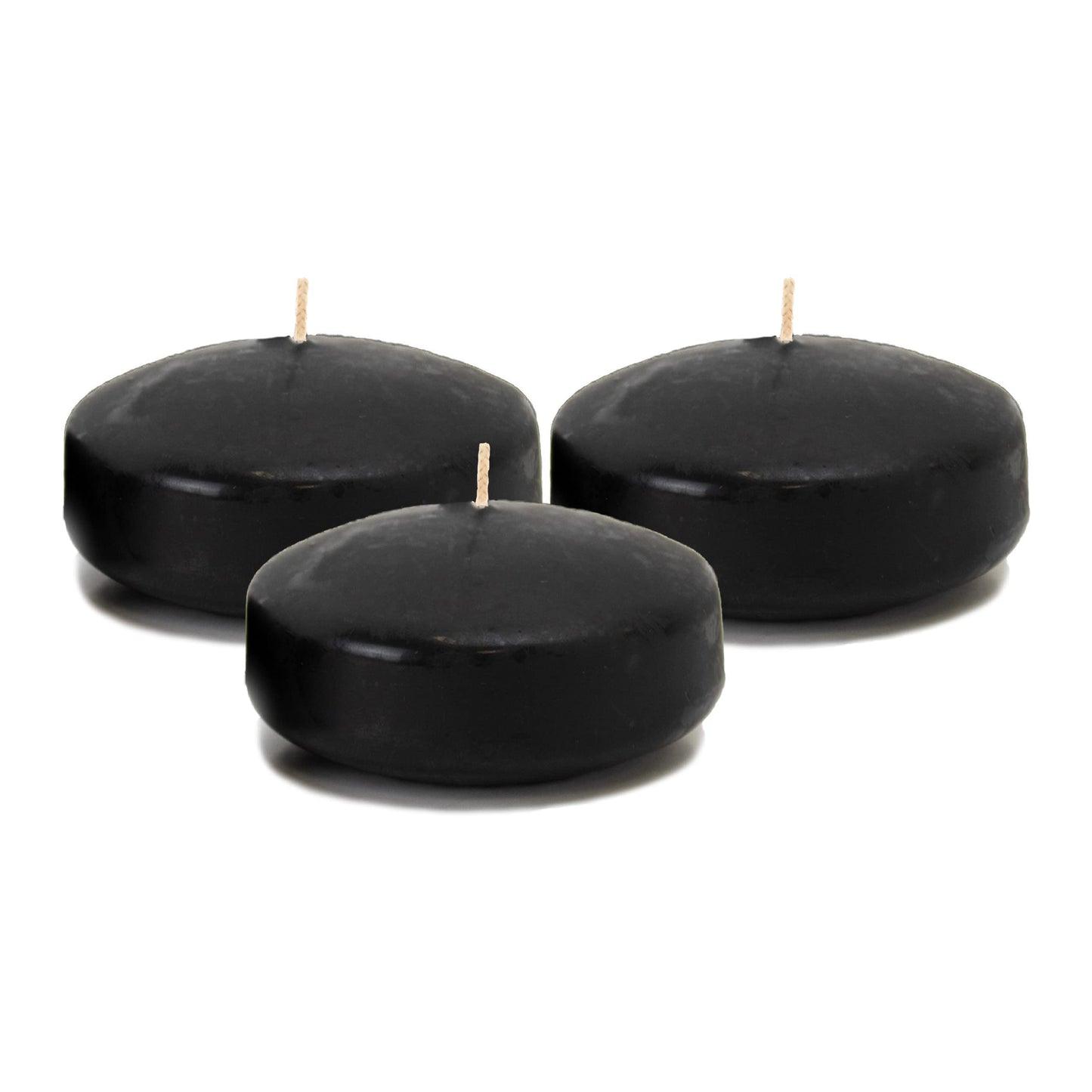 CandleNScent Unscented Floating Candles | 2 Inch - Fits in 2 Inch Vase and Above | Black | Floats On Water | Pack of 3