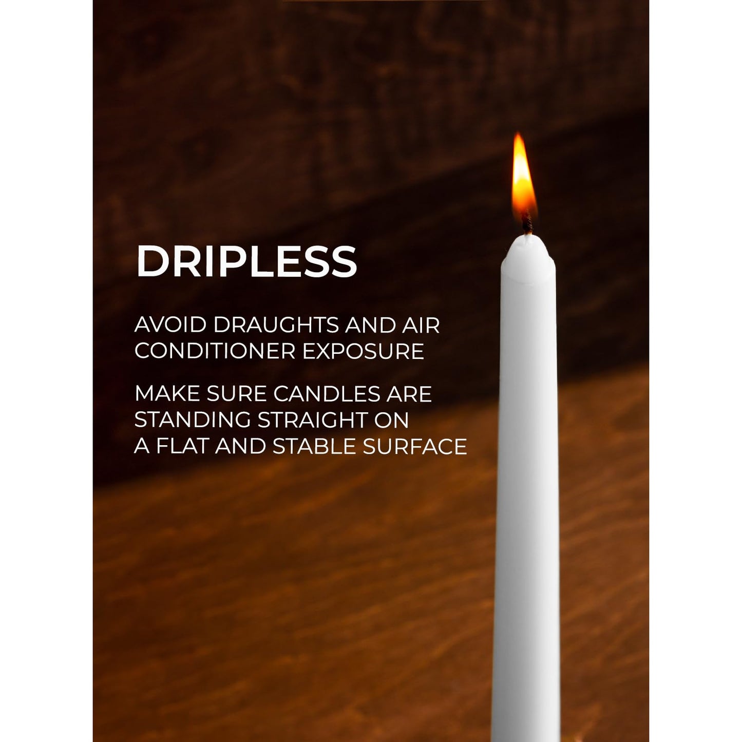 CANDWAX 10 inch White Taper Candles - White Candle Pack of 4 - Christmas Candle Tapers - Unscented Dripless Smokeless Long Burning Tall Candlesticks - Christmas Tapered Candles for Home Decor