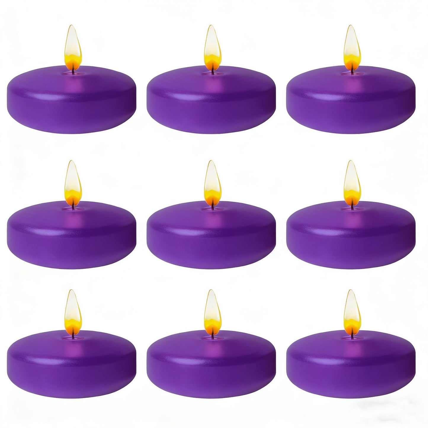 Purple Floating Candles 3 Inch 12 Pack – Paraffin Wax Floating Candle for Weddings, Parties, Worship, Spa & Memorial Décor – Clean Burning & Long Lasting