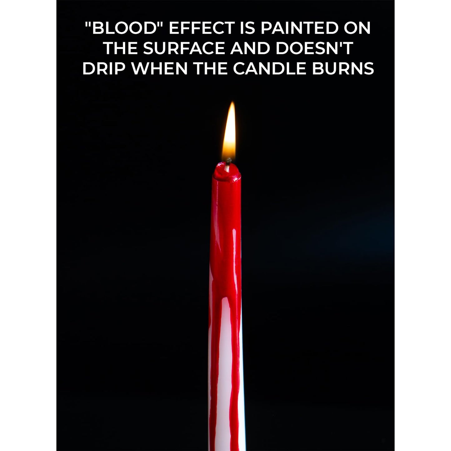 CANDWAX 10 inch Taper Candles Set of 12 - Dripless Candlesticks Burning for 8 Hours - No Drip Tapered Candles Ideal as Halloween Decor - Blood White