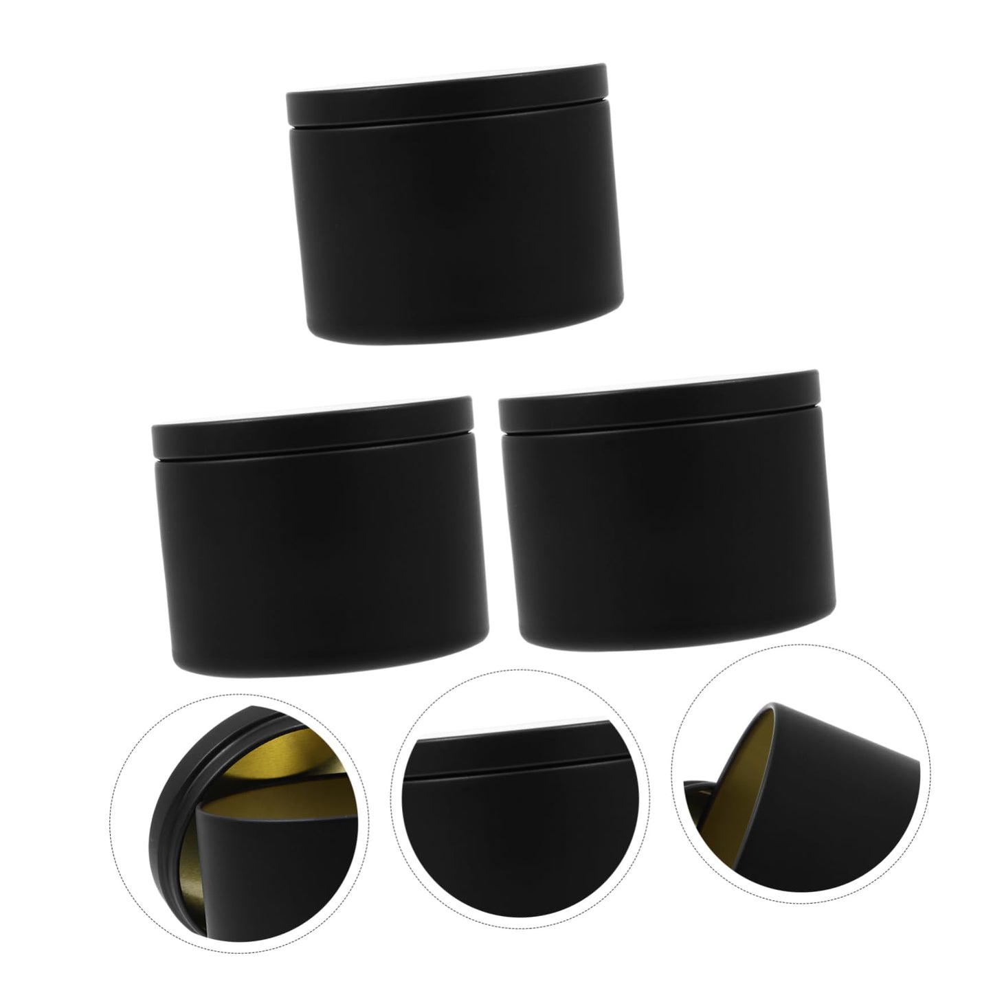 Veemoon 3pcs Round Iron Candle Holders Candle Tins for DIY for Home Decor Weddings and Special Occasions