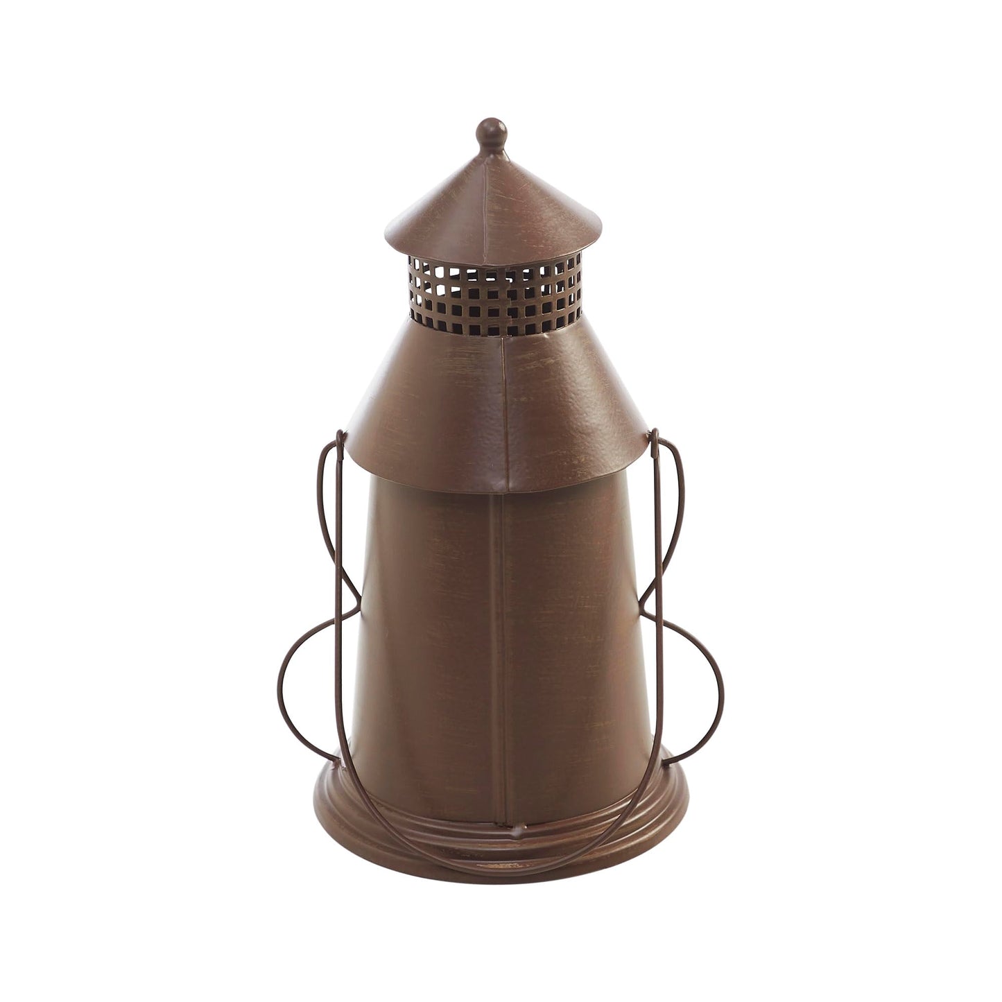 VHC Brands Halloween Lantern Tealight Holder Bronze, Fall and Halloween Kitchen Dining Table Candle Holder, Pumpkin Decor Bronze, 8x12