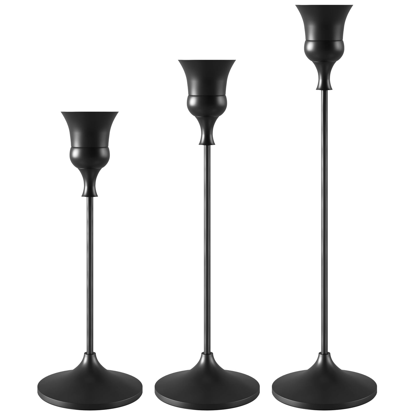 Showin Candlestick Holders Black, 3 Packs Taper Candle Holder for Candlesticks, Candle Sticks Holder Decor for Home Decor