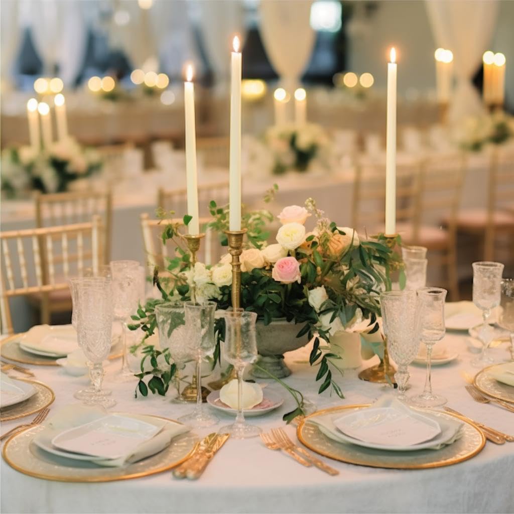 Jaoruizer 48Pcs Flameless Taper Candles Bulk,11in Battery Operated LED Taper Candles Flickering Electric Fake Candlesticks for Wedding Christmas Party, (Batteries Not Included)