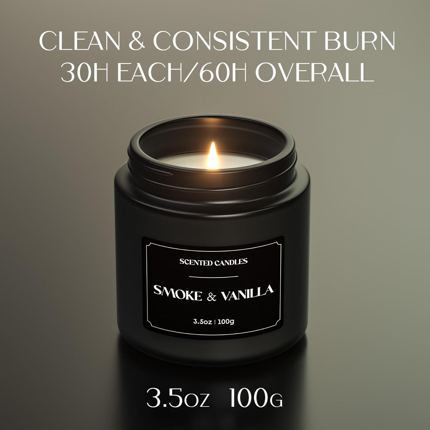 NORVENCE Scented Candles Gift Set, Stress Relief Candles for Home, Premium Soy Candle Set, Candles for Men and Men, Birthday Gifts (Black, 7 oz)