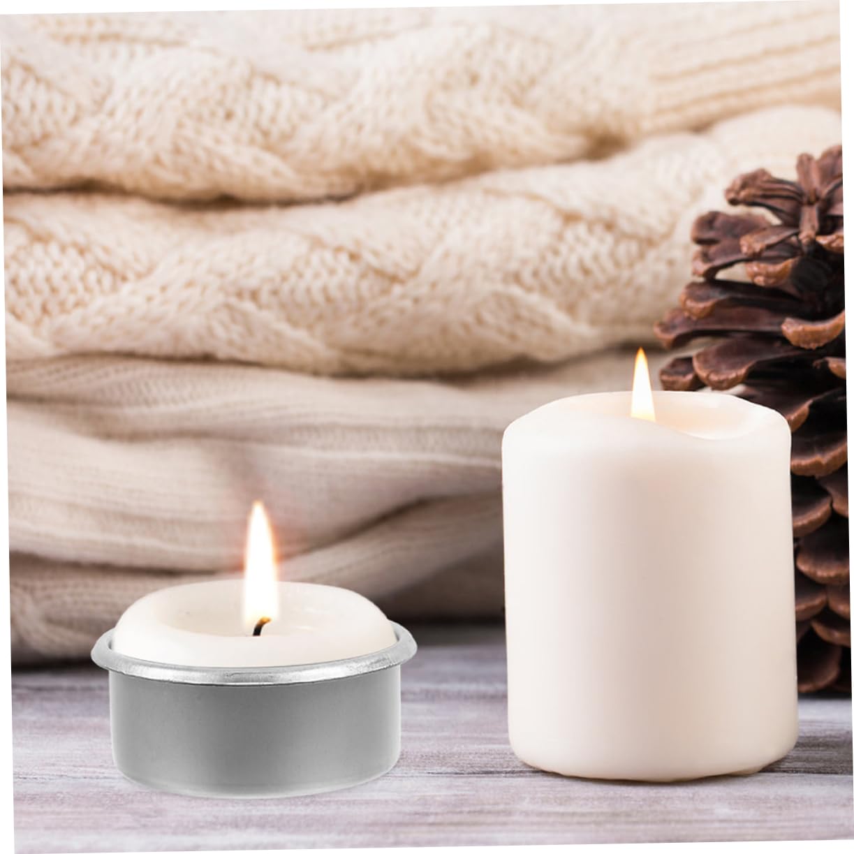 OSALADI 15pcs Metal Tea Light Candle Tins Candle Holders for Home Decor and Multipurpose Storage Containers for Scented and Burning