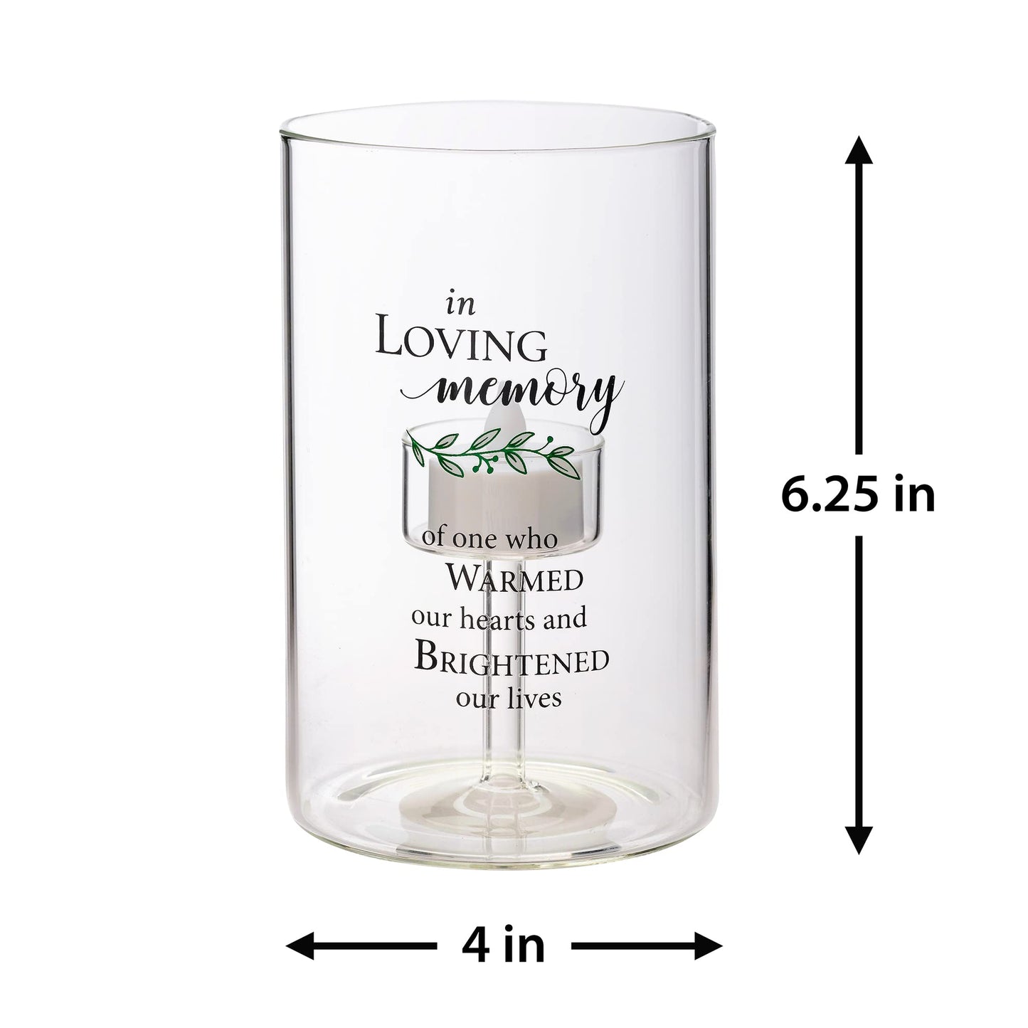 Lillian Rose In Loving Memory Glass Memorial Tea Light Holder