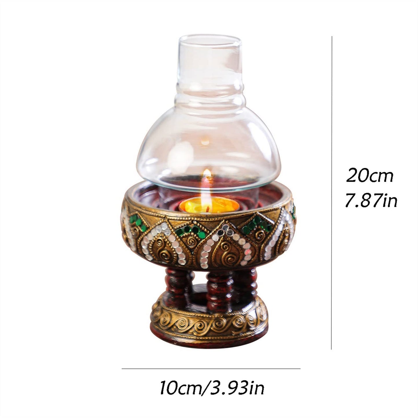 cfycfy987 Candelabra Wooden Candlestick Retro Windproof Candle Holder Dinner Table Candlestick Decoration Candle Sticks Holder