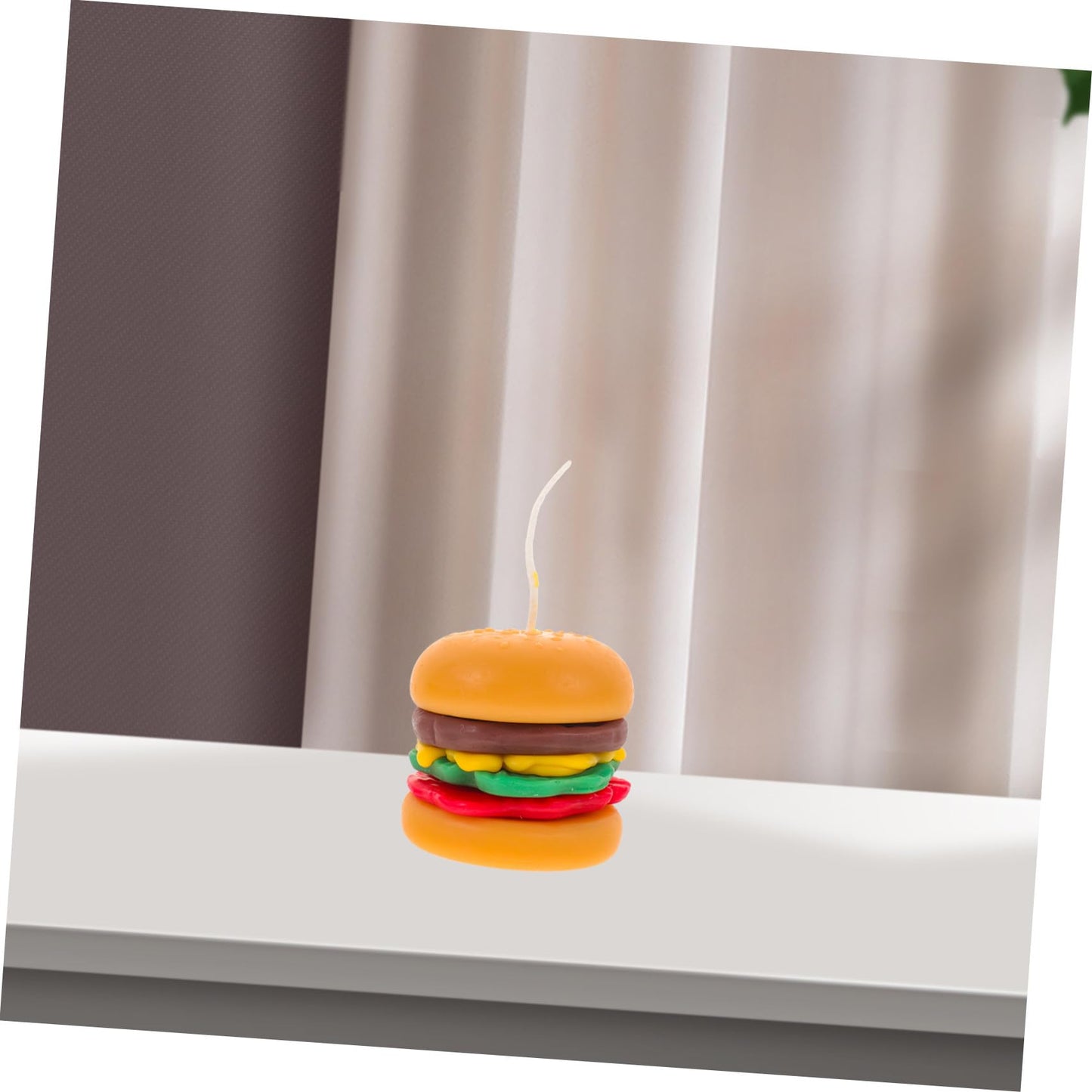 JHKNNK Burger Shaped Scented Candle Mini Paraffin Wax Tealight Candle Decorative for Home Décor and Birthday