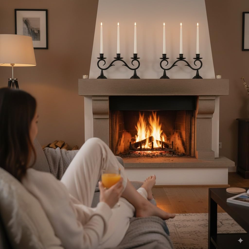 VENTA Set of 6 Flameless Taper Candles with Remote | 14-Inch Ivory LED Candlesticks with Timer | Realistic Flickering Light for Wedding Centerpieces, Dinner Table & Home Decor