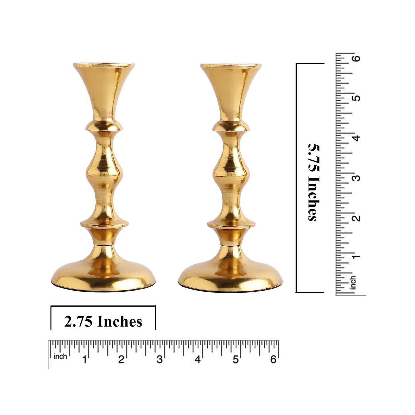 Rely+ Gold Candle Holders Set of 2 Decorative Centerpiece Table Candlesticks Holders for Taper Candles Home Decor Easter Candle Holders for Dinner Party Wedding Decorations