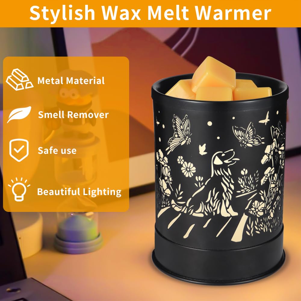 nawaza Metal Wax Melts Warmer 2-in-1 Electric Fragrance Candle Wax Melter and Wax Cubes with LED Light Aromatherapy Essential Oil Burner for Home Office Room Bedroom and Home Décor(Dog)