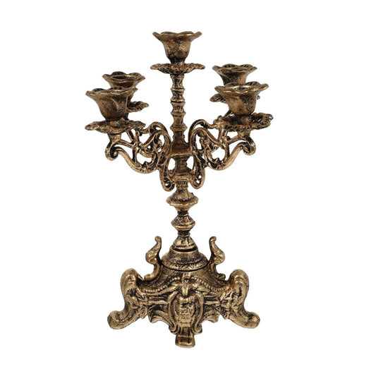 Abaodam Retro Candleholder European Style Candle Stand, 12.79Inch Metal Table Candlestick for Home Decoration Wedding Banquet Hotel Use, Centerpieces for Tables