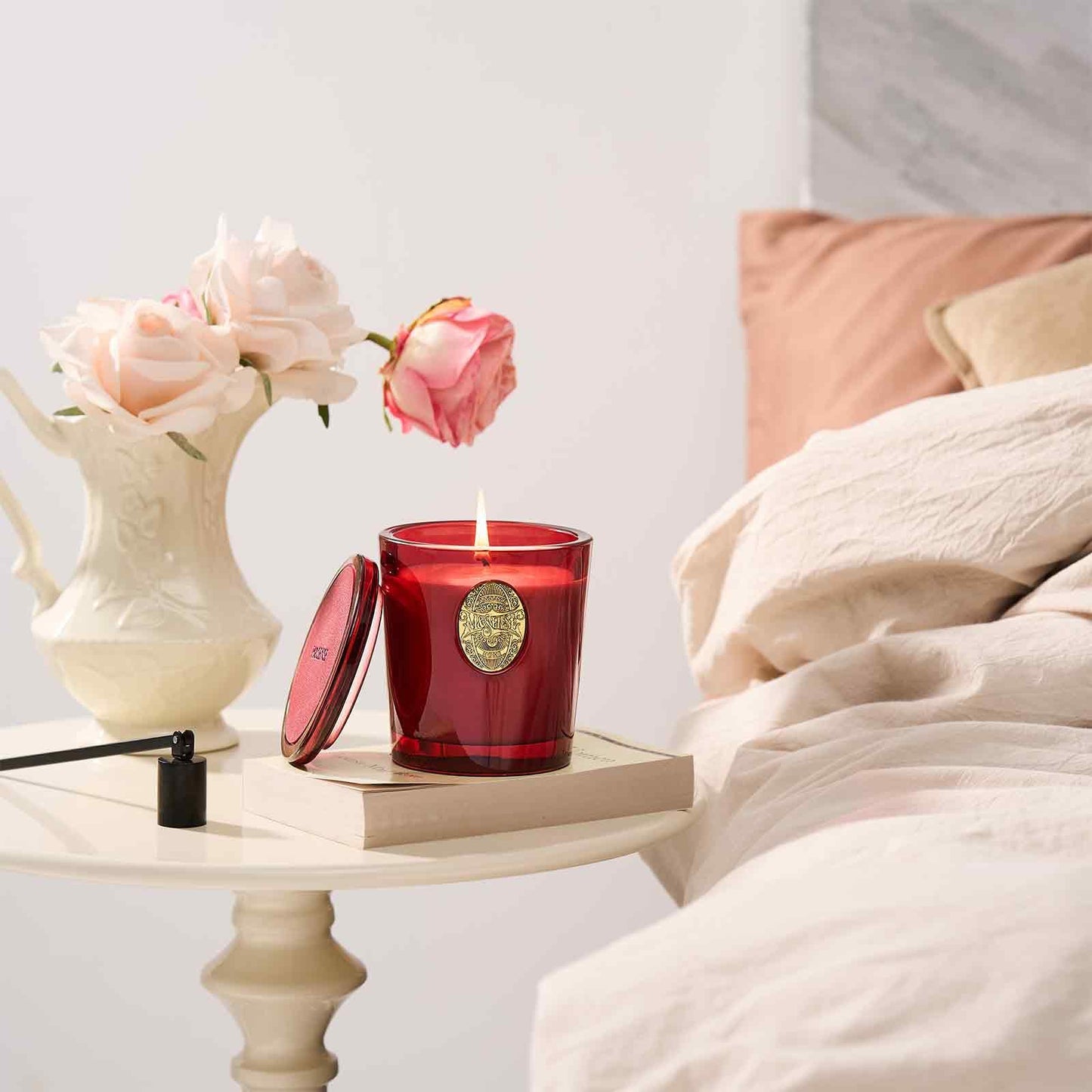 M&SENSE Natural Soy Candle | Wild Rose & Red | 9.2 oz, 50H Burn Time | Candle Gift for Her | Scented Candle for Valentine’s Day