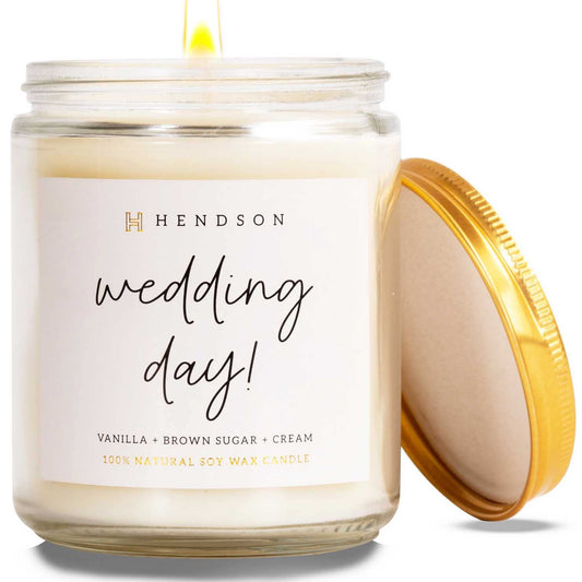 Wedding Shower Gifts - Candles Gift for Bride, Bridal Shower, Bachelorette Party Gifts from Bridesmaids - Wedding Day Candle - Engaged Couple - Hendson Scented Candles