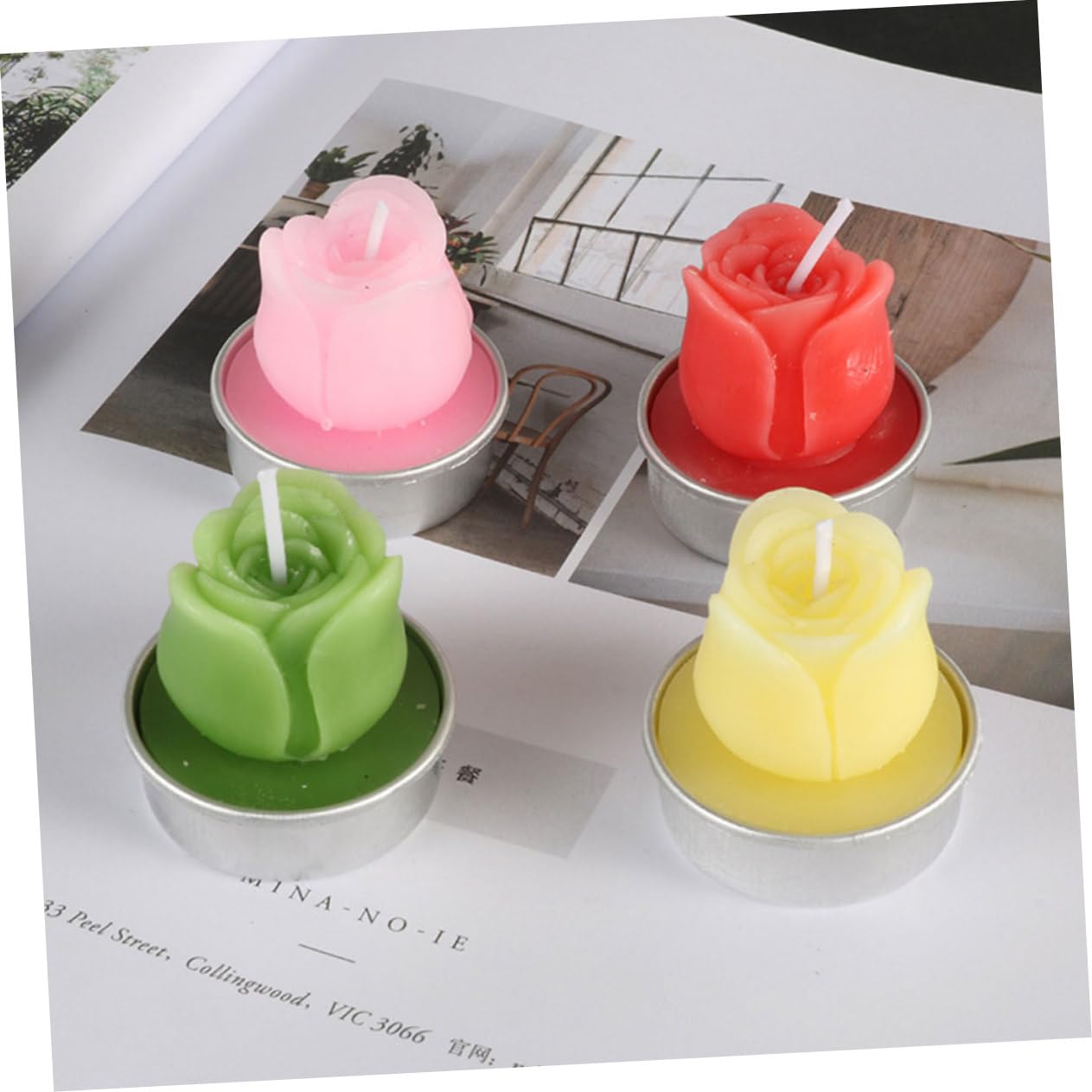 STOBAZA 12pcs Romantic Rose Shape Candles for Valentine's Day Decoration Red Paraffin Wax Candles Party Supplies for Home and Wedding Ambiance