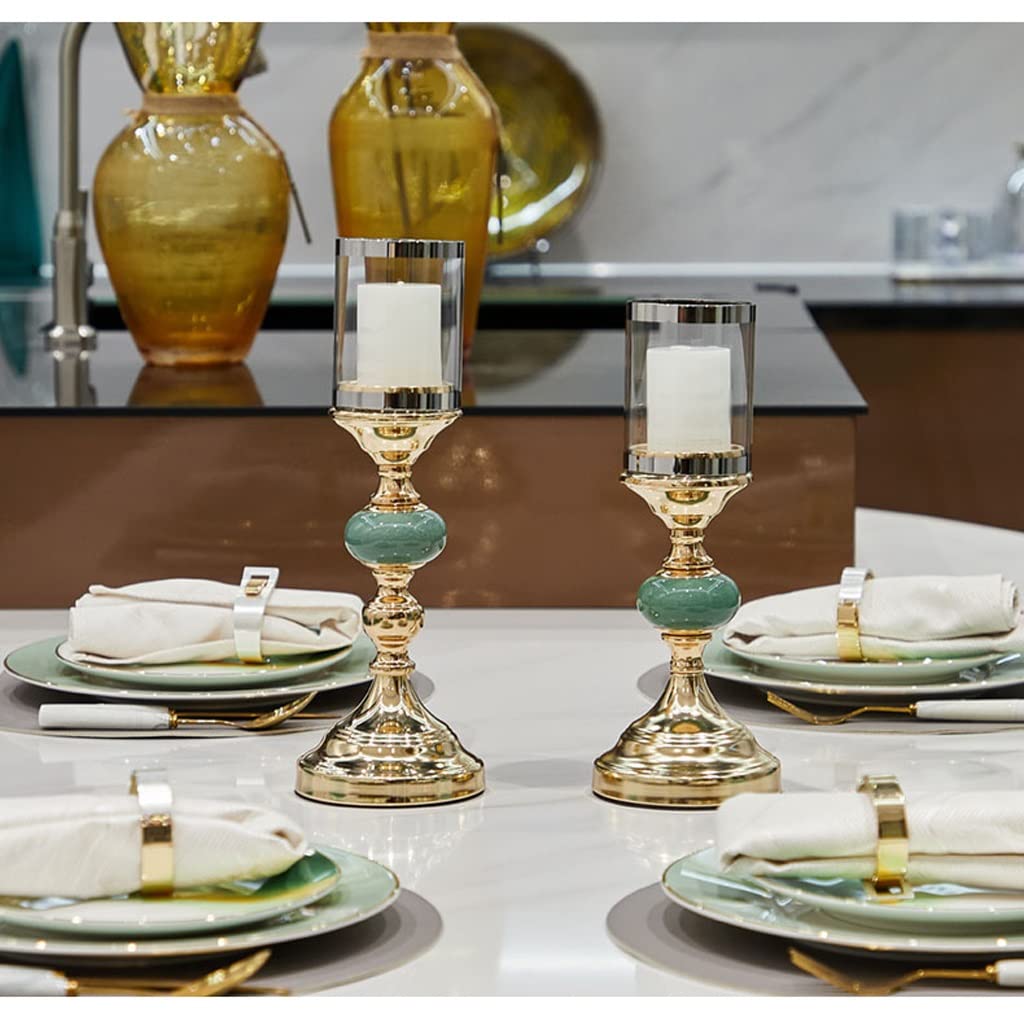 Candlestick Holders Pillar Candle Holder with Glass, Hurricane Candle Holder for Wedding Anniversary Housewarming Party Table Centerpieces Candle Holders (Size : B)