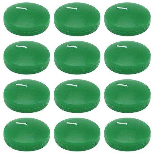 Set of 12 3 Inch Green Floating Candles Large Unscented Dripless Water Wax Floating Candles for Vases, Centerpieces at Wedding, Party, Pool, Holiday, St. Patrick's Day - 10 Hour Burning
