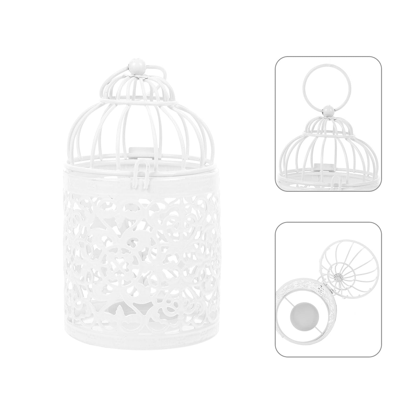 TOKIDNY Birdcage Candleholder Metal Retro Creative Candlestick European Style Hollow Pattern Home Decor Decorative Candle Stand for Living Room Table